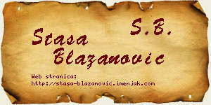 Staša Blažanović vizit kartica
